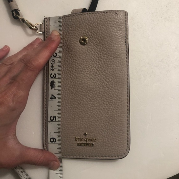 Kate spade gray leather wristlet phone holder